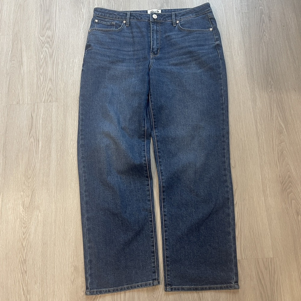 Seven7 Jeans Women's Size 12 Blue Denim Premium Loose Fit Straight Leg MY10341DE